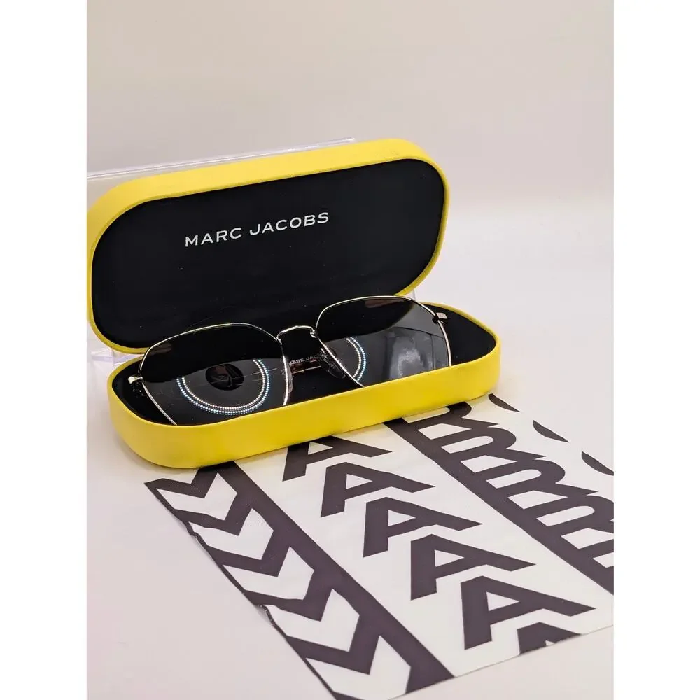 AUTH Marc Jacobs Square Frame Aviator Marc Icon – Tortoise & Gold – Brand New